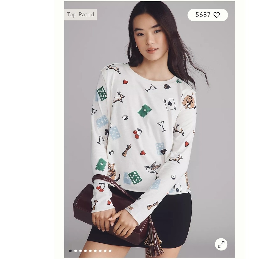 Maeve Caitlin boxy long sleeve tee 100% cotton FLAW preppy ivy leage schoolgirl